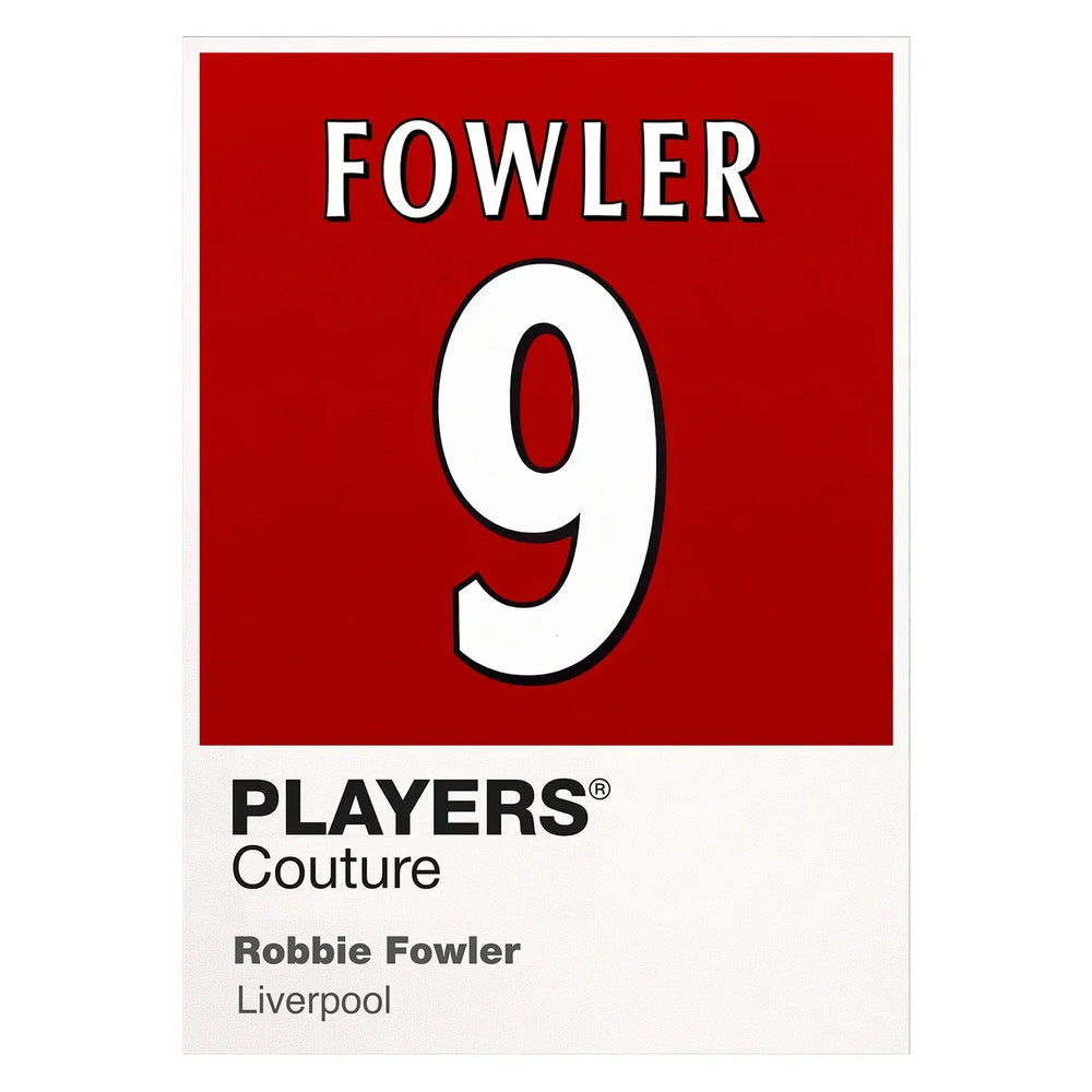 Robbie Fowler 9 Football Shirt Frame Men's Hoodie – white close-up detail shot of the Robbie Fowler 9 Football Players