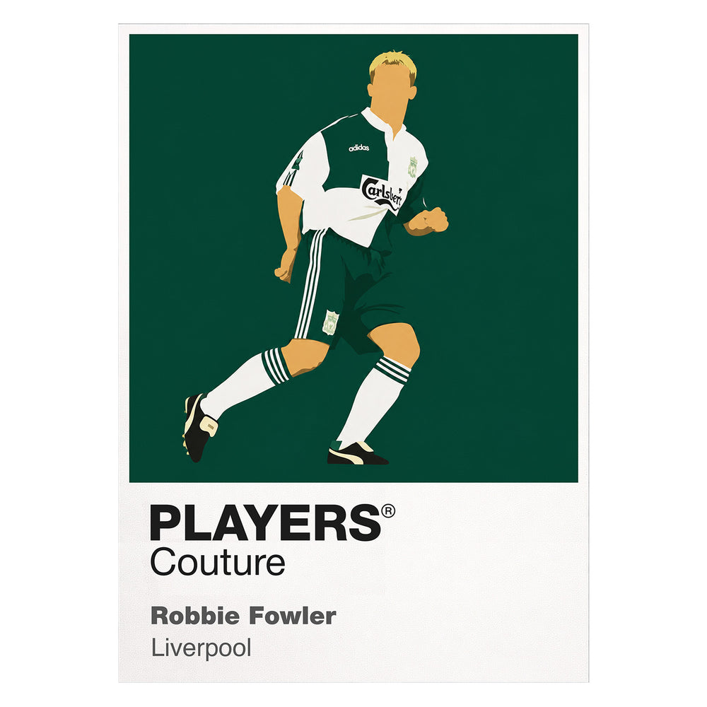 Robbie Fowler Green Kit Liverpool Icon Frame Men's Hoodie