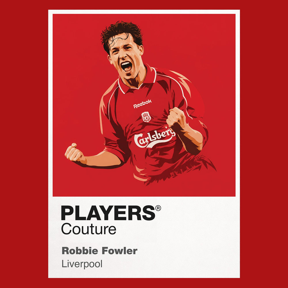 Robbie Fowler Liverpool Icon Frame — Pantone-style player illustration art card