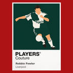 Robbie Fowler Liverpool Green Icon Frame — Pantone-style player illustration art card