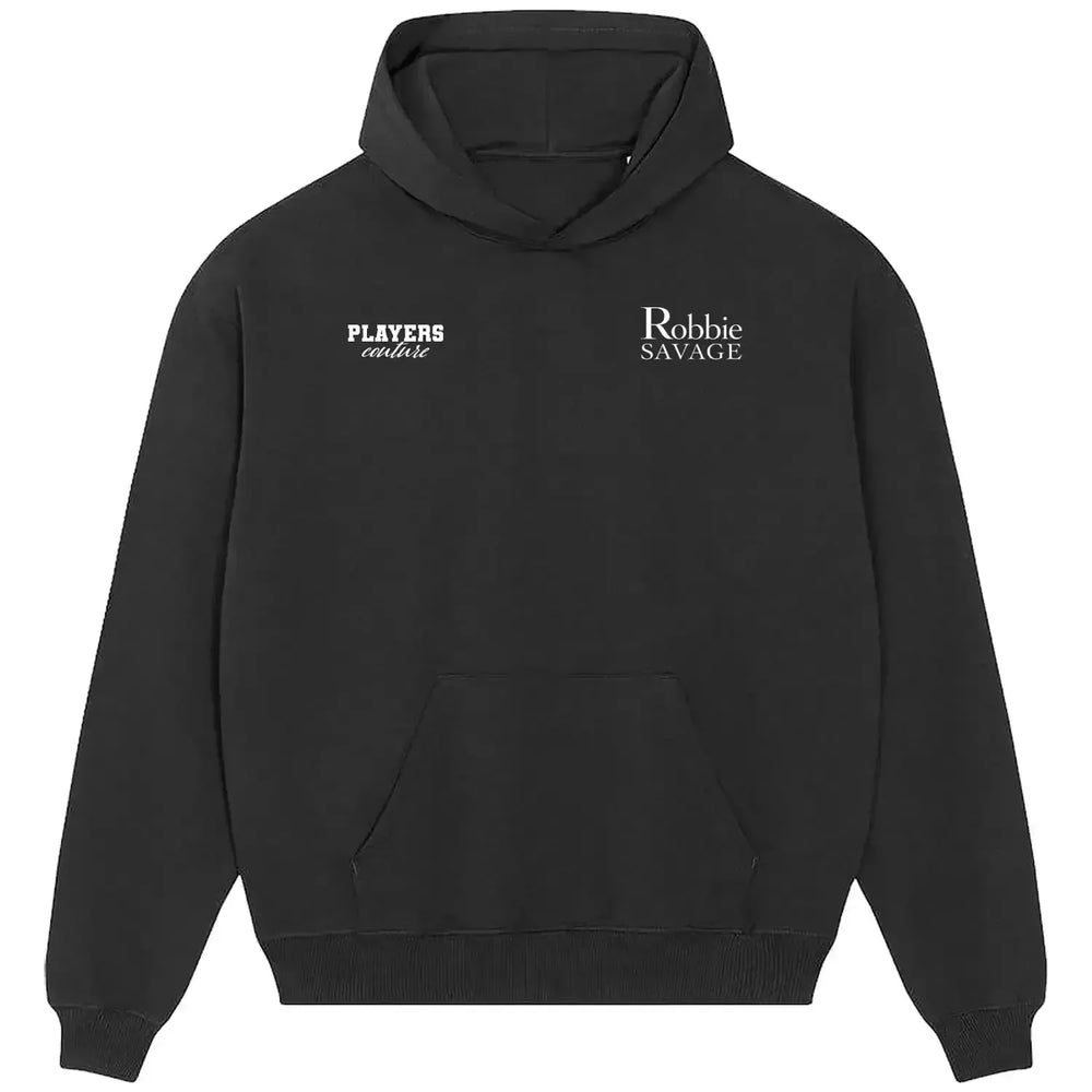 Robbie Savage hoodie – black men's hoodie featuring the Robbie Savage Players Couture logo