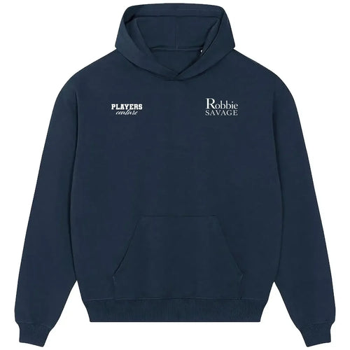 Robbie Savage hoodie – navy men's hoodie featuring the Robbie Savage Players Couture logo