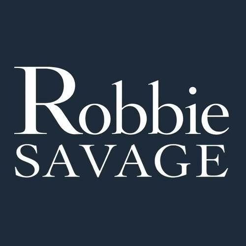 Robbie Savage Logo Men's T-Shirt – navy close-up detail shot of the Robbie Savage Players Couture logo design