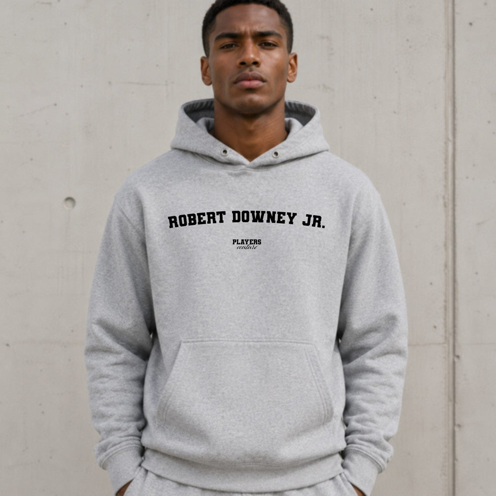 Robert Downey Jr. name-print hoodie - grey