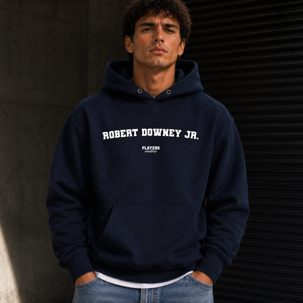 Robert Downey Jr. name-print hoodie - navy