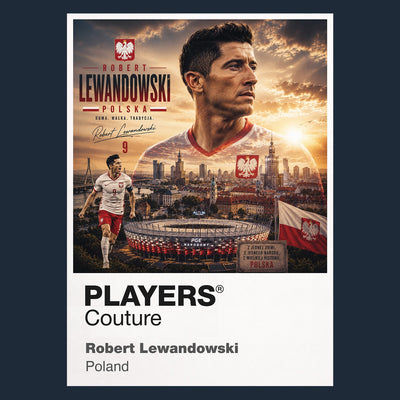 Robert Lewandowski Poland Atlas Frame artwork by Players Couture