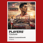 Robert Lewandowski Poland Atlas Frame artwork by Players Couture