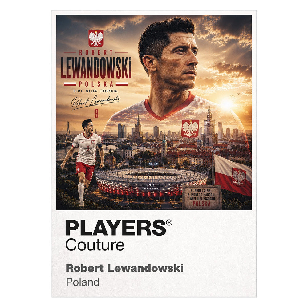 Robert Lewandowski Poland Atlas Frame artwork by Players Couture