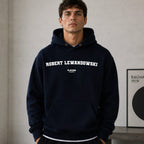 Robert Lewandowski name-print hoodie - navy