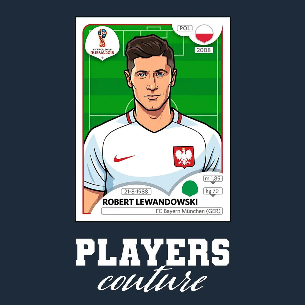 Robert Lewandowski World Cup Sticker Men's Hoodie – robert lewandowski navy Players Couture design