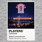 Robert Lewandowski Poland number 9 Icons in Lights Frame artwork in grey