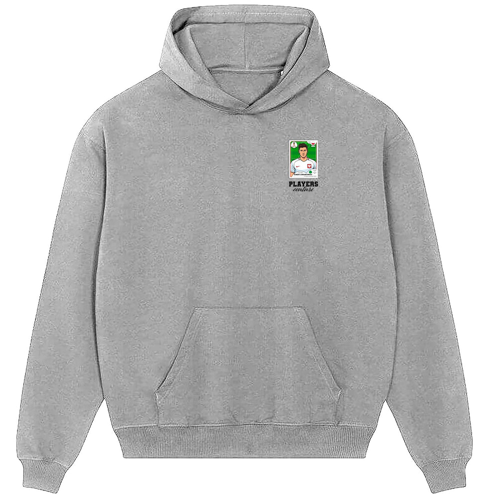 Robert Lewandowski World Cup Sticker Men's Hoodie – robert lewandowski sticker mens grey hoodie Players Couture design