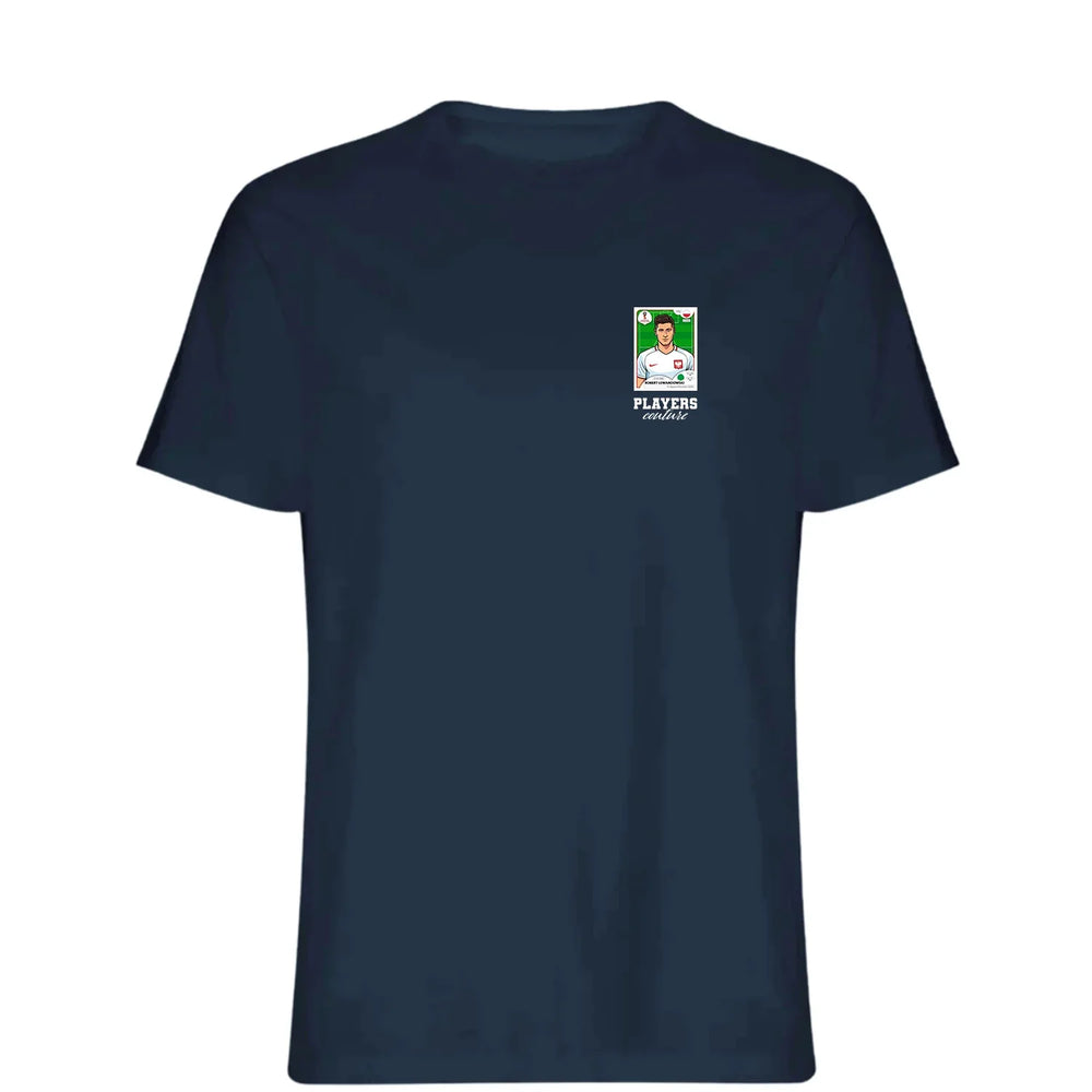 Robert Lewandowski World Cup t-shirt – navy men's t-shirt featuring the Robert Lewandowski World Cup Players Couture logo
