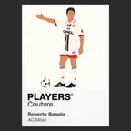Roberto Baggio AC Milan away Icon Frame artwork in black