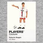 Roberto Baggio AC Milan away Icon Frame artwork in grey