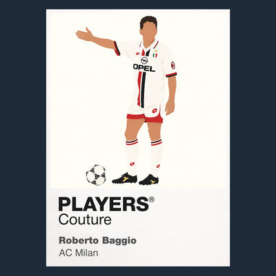 Roberto Baggio AC Milan away Icon Frame artwork in navy