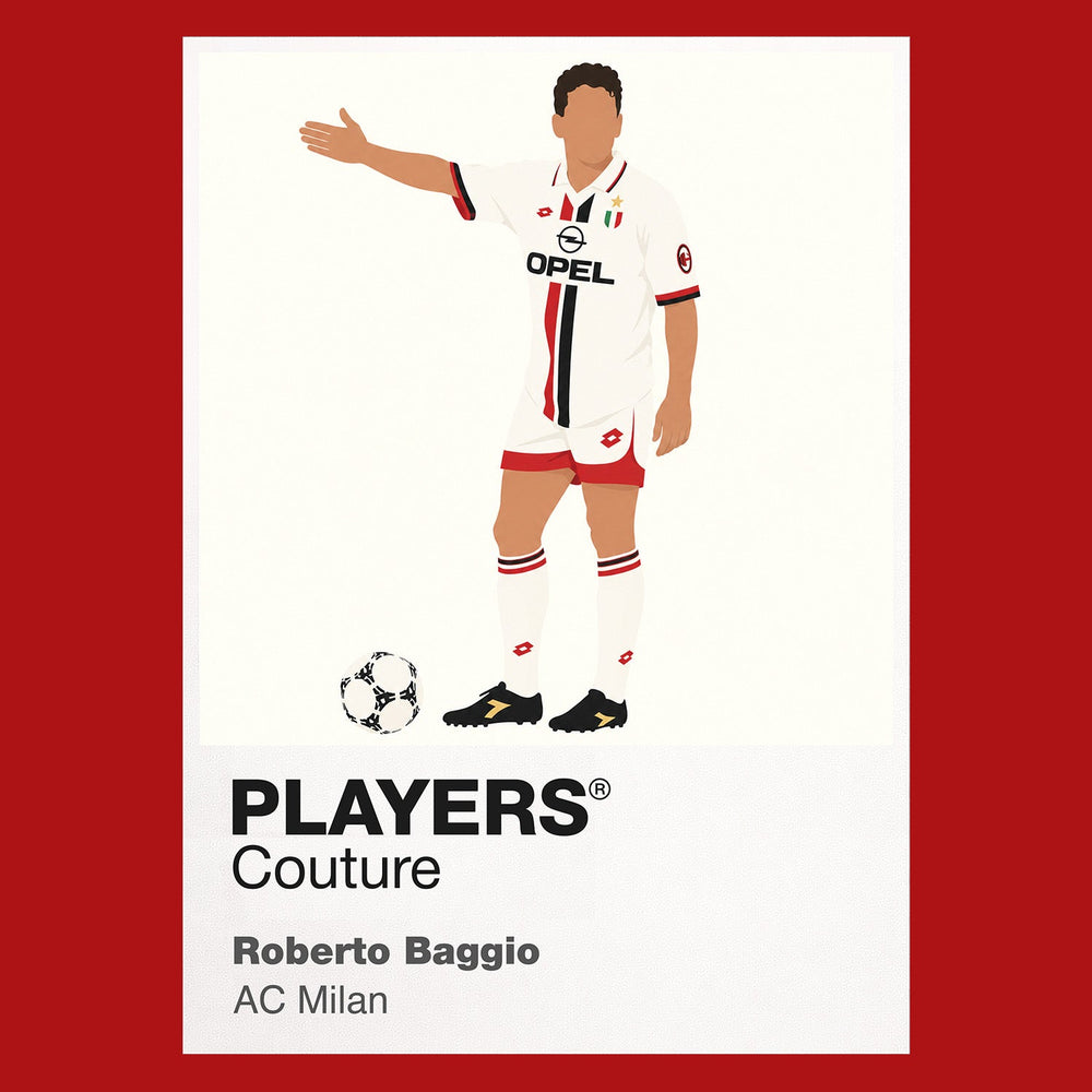 Roberto Baggio AC Milan away Icon Frame artwork in red