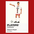 Roberto Baggio AC Milan away Icon Frame artwork in red