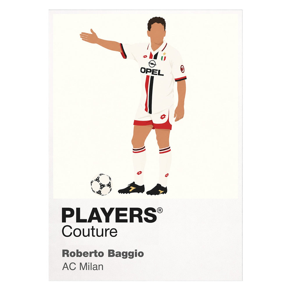 Roberto Baggio AC Milan away Icon Frame artwork on white