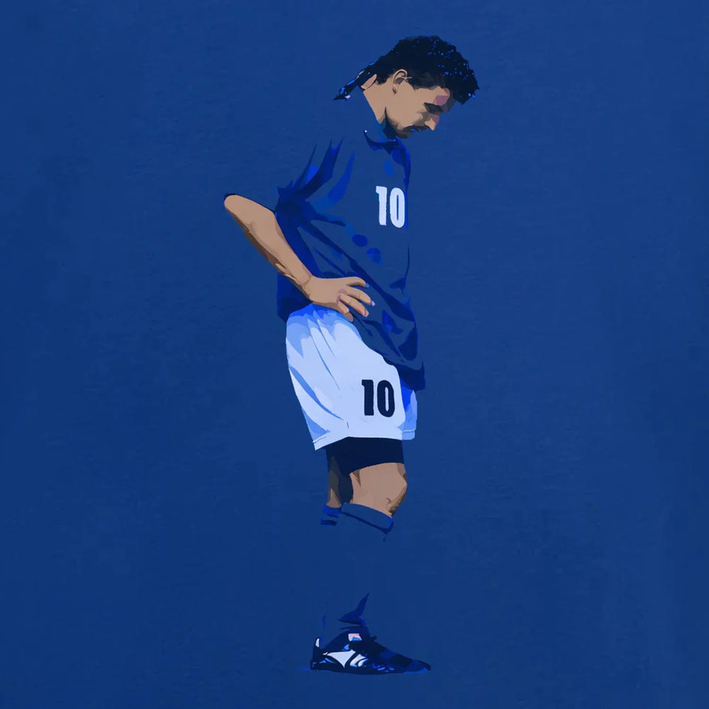 Roberto Baggio Icon Players Couture Men's Blue Hoodie