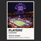 Roberto Baggio Fiorentina number 10 Icons in Lights Frame artwork in black