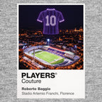 Roberto Baggio Fiorentina number 10 Icons in Lights Frame artwork in grey