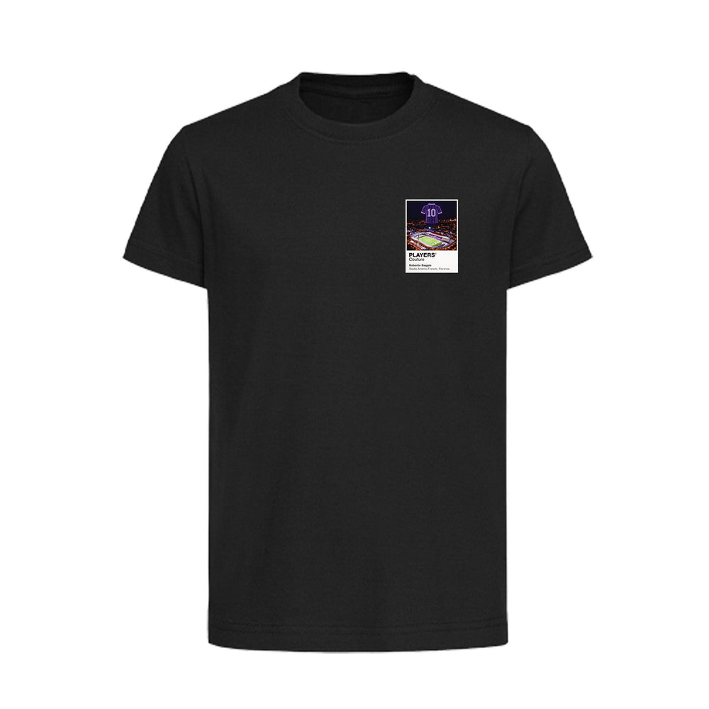 Roberto Baggio Fiorentina Icons in Lights Frame Kids T-Shirt in Black