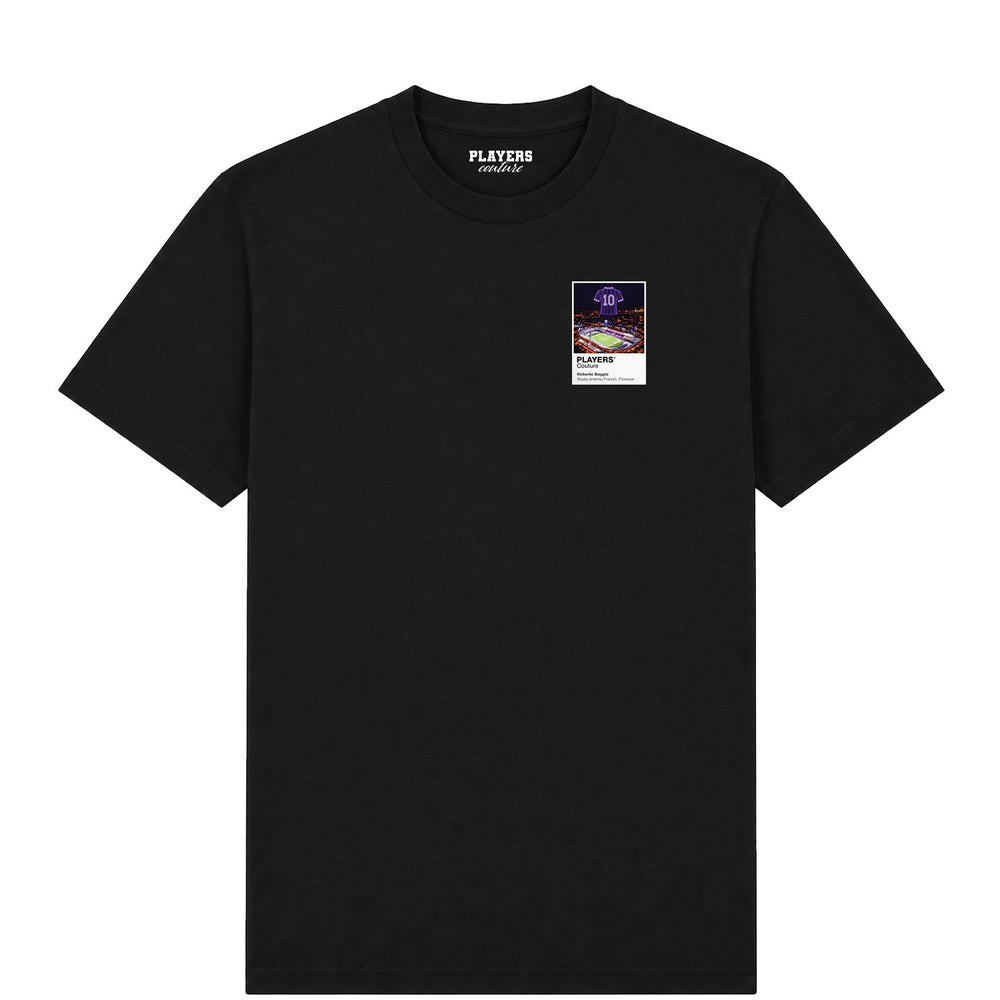 Roberto Baggio Fiorentina Icons in Lights Frame Men's T-Shirt in Black