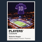 Roberto Baggio Fiorentina number 10 Icons in Lights Frame artwork in navy