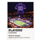 Roberto Baggio Fiorentina number 10 Icons in Lights Frame artwork in white