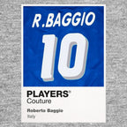Roberto Baggio 10 Football Shirt Frame Men's Hoodie – grey close-up detail shot of the Roberto Baggio 10 Football Players