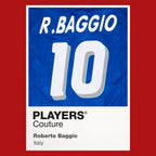 Roberto Baggio 10 Football Shirt Frame Men's Hoodie – red close-up detail shot of the Roberto Baggio 10 Football Players