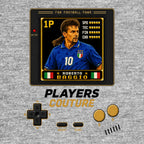 Roberto Baggio 1P 8-Bit t-shirt retro gaming design by Players Couture