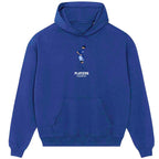 Roberto Baggio hoodie – blue men's hoodie with white Roberto Baggio letters and Players Couture logo on the chest
