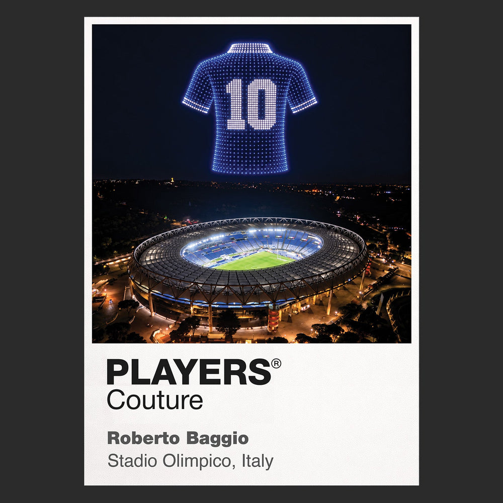 Roberto Baggio Italy number 10 Icons in Lights Frame artwork in black