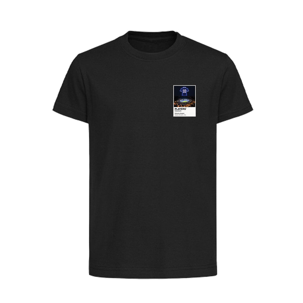 Roberto Baggio Italy Icons in Lights Frame Kids T-Shirt in Black