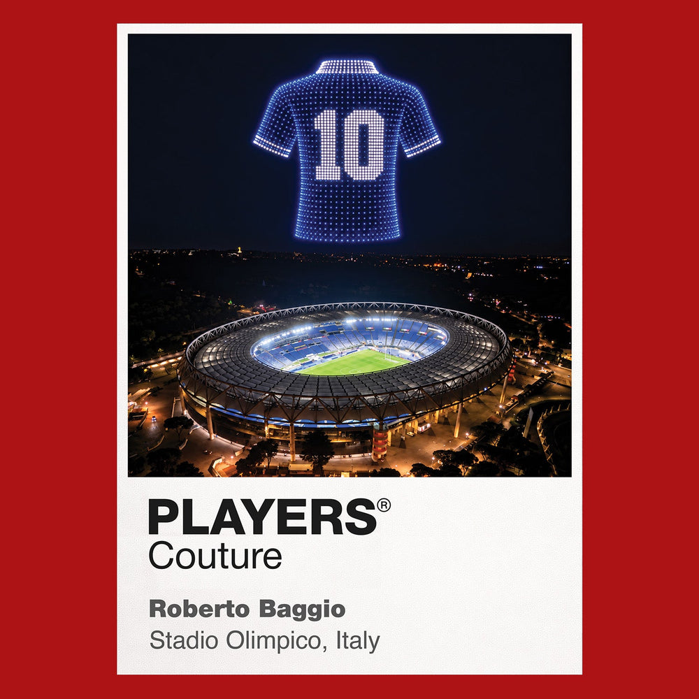 Roberto Baggio Italy number 10 Icons in Lights Frame artwork in red