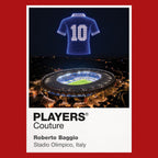 Roberto Baggio Italy number 10 Icons in Lights Frame artwork in red