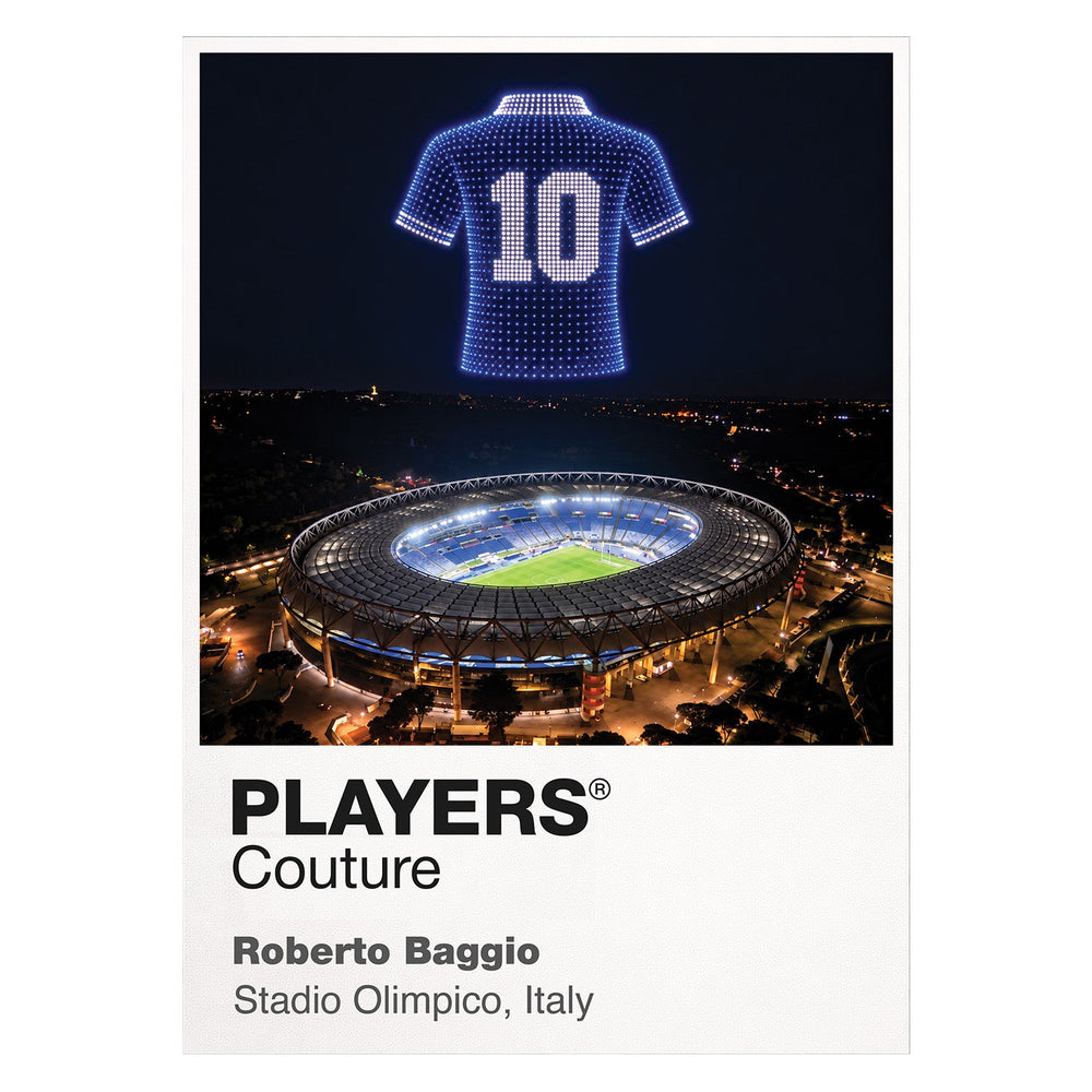 Roberto Baggio Italy number 10 Icons in Lights Frame artwork in white