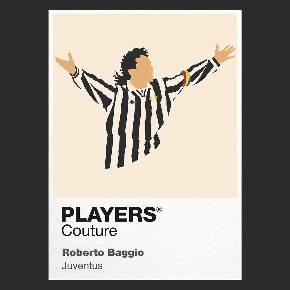 Roberto Baggio Juventus Icon Frame — Black