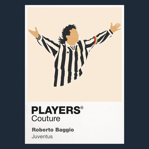 Roberto Baggio Juventus Icon Frame Men's Hoodie — Navy Artwork