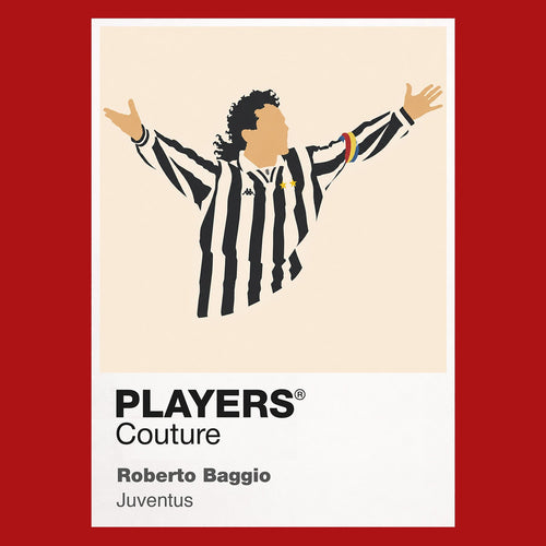 Roberto Baggio Juventus Icon Frame Men's Hoodie — Red Artwork