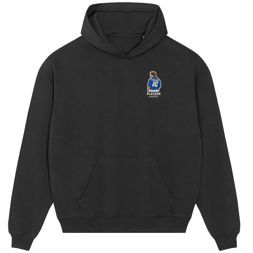 Roberto Baggio hoodie – black men's hoodie featuring the Roberto Baggio Players Couture logo