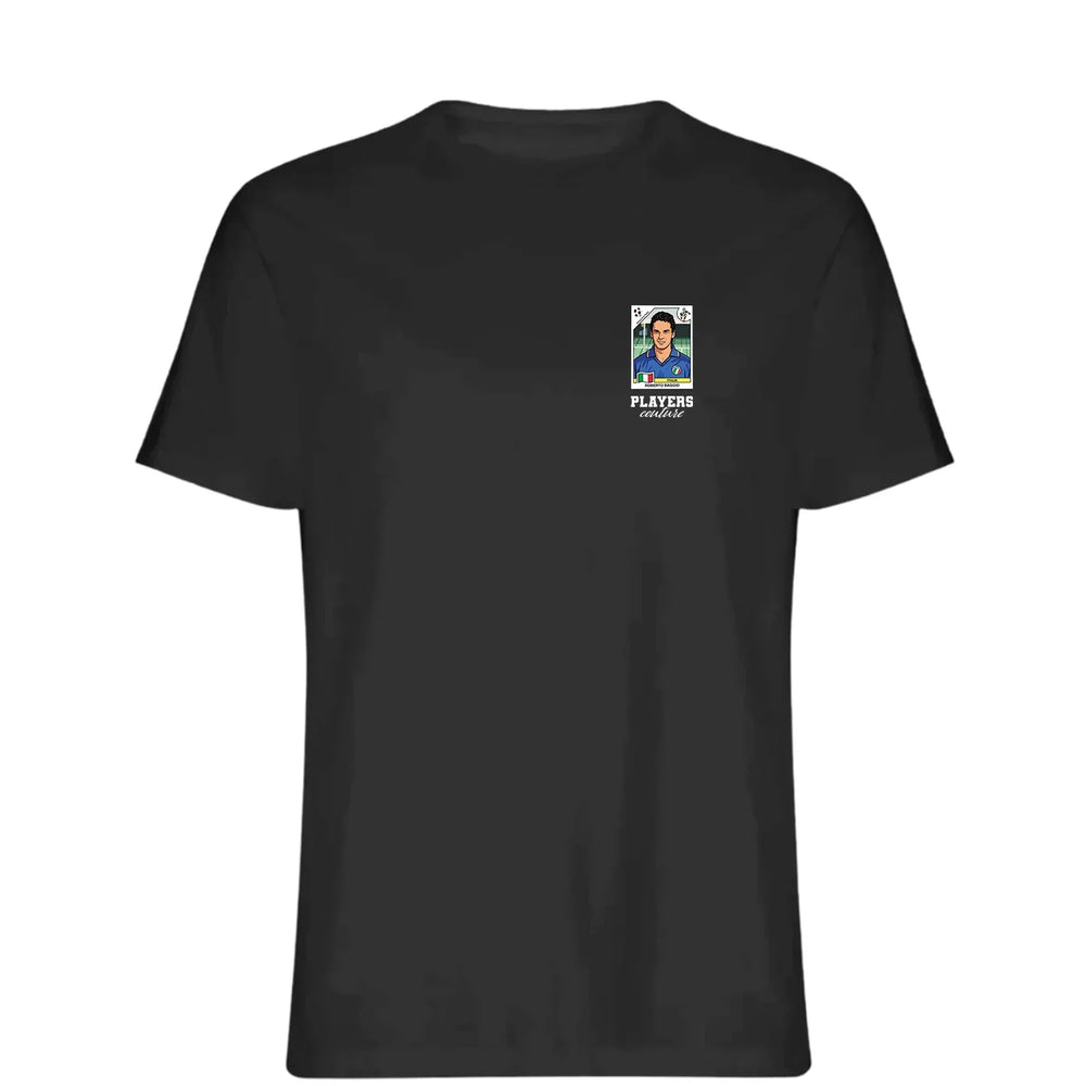 Roberto Baggio World Cup t-shirt – black men's t-shirt featuring the Roberto Baggio World Cup Players Couture logo