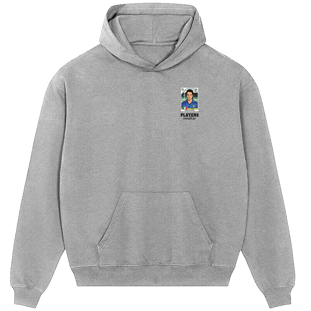Roberto Baggio World Cup Sticker Men's Hoodie – roberto baggio sticker mens grey hoodie Players Couture design