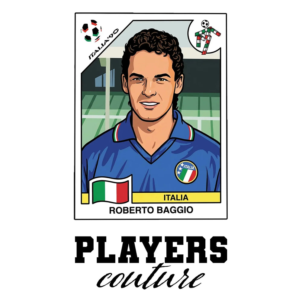 Roberto Baggio World Cup Sticker Kids T-Shirt – roberto baggio white Players Couture design