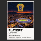 Roberto Carlos Brazil number 6 Icons in Lights Frame artwork in black