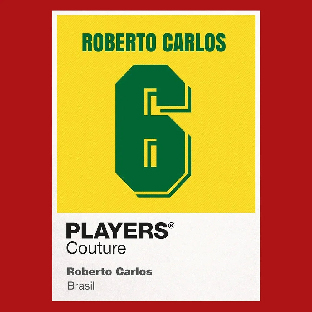 Roberto Carlos 6 Football Shirt Frame Men's Hoodie – red close-up detail shot of the Roberto Carlos 6 Football Players