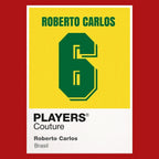 Roberto Carlos 6 Football Shirt Frame Men's Hoodie – red close-up detail shot of the Roberto Carlos 6 Football Players