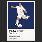Roberto Carlos Real Madrid Icon Frame Kids T-Shirt — Black Artwork